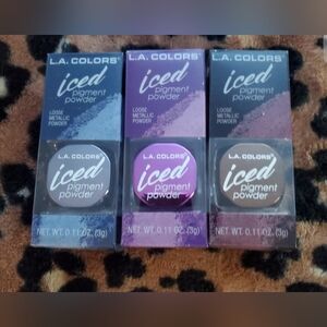 L.A. Colors Iced Pigment Powder Set - Blue, Purple, Pink, Brown
